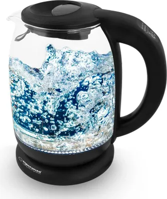 Productafbeelding van Esperanza Elektrische waterkoker van glas met LED-verlichting en temperatuurregeling, model Loire, 1,7 liter, zwart