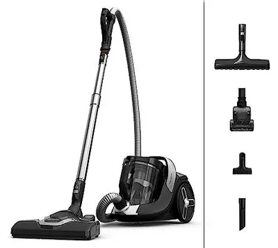 Produktbild von Rowenta Green Force Cyclonic Effitech Animal, Bodenstaubsauger ohne Beutel, 500 W, 2,5 Liter XXL Fassungsvermögen, besonders geräuscharm mit 66 Dezibel, Schwarz-Aluminium, RO7C66