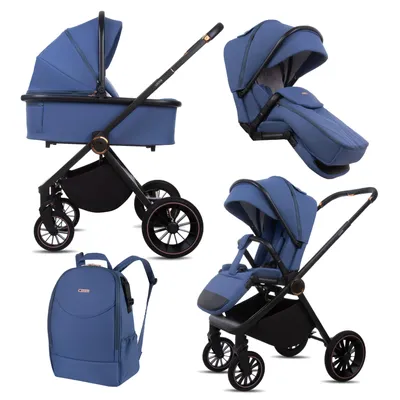 Immagine prodotto di BabyLux® Passeggino 2in1 CASTOR, Set di Passeggini Combinati Leggeri Pieghevoli con Navicella, Seggiolino Sportivo, Borsa Fasciatoio e Altri Accessori, 4 Posizioni di Reclinazione, 0-22 kg (0-4 anni), protezione UV