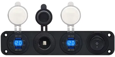 Produktbild von ProRide 12V USB-Autolader 6 Ports QC3.0, Schalter & 12V Steckdose