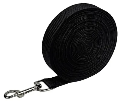 Produktbild von Hundeleine 5m, Schwarz – Robuste Nylon-Trainingsleine für Hunde und Welpen