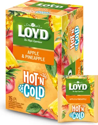 Zdjęcie produktu dla Loyd Hot’N Cold - Jabłko i Ananas - Ekspresowa Herbata Owocowa na Zimno i Ciepło - 15 torebek, 30g