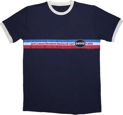 Produktbild von Oasis - "1996 Tour" T-Shirt Ringer-Stil für Herren/Damen Uni RO12476 (M) (Marineblau)