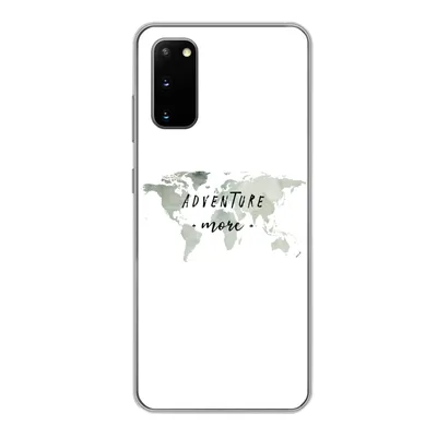 Produktbild von MuchoWow® Handyhülle Schutzhülle Hülle für Samsung Galaxy S20 Weltkarte - Grau - Zitate Silikon Softcase Handy Hülle - Bild