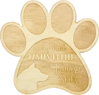 Image de Spitz finlandais - Sous-verre, sous-verre gravé avec un chien, cadeau pour les amoureux des chiens de la marque Art-Dog