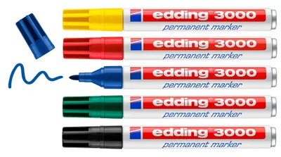 Zdjęcie produktu dla edding 4-3000-5 5 edding 3000 Basic Permanentmarker farbsortiert 1,5 - 3,0 mm