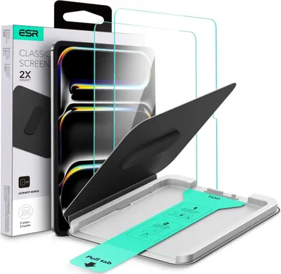 Immagine prodotto di Vetro temperato con cornice di posizionamento per iPad Pro 13" M5 2025 / M4 2024, vetro temperato ESR UltraFit, 2 pezzi