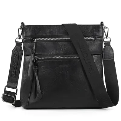 Produktbild von Umhängetasche damen, Mittelgroß Crossbody Bag, Schultertasche Handtaschen für Frauen mit Reißverschluss Verstellbar Abnehmbar Breiter Gurt