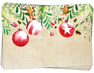Produktbild von 50 Stück Geschenkaufkleber Weihnachten Namensaufkleber Aufkleber Geschenke weihnachtlich ROT GRÜN natur LEBKUCHENMANN 7 x 5 cm Kraftpapier Sticker Namens-Etiketten