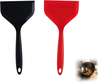 Imagen del producto de Espátula de silicona, espátula ancha para sartén con mango corto, de 30 cm, para la cocina