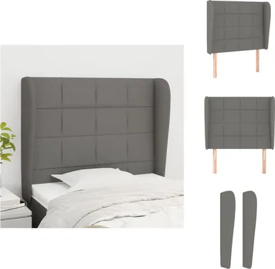 Produktbild von vidaXL Kopfteil mit Ohren Dunkelgrau 83x23x118/128 cm Stoff -  Kopf- & Fußenden