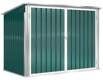 Produktbild von Outsunny Mülltonnenbox Müllbox abschließbar Gerätebox mit Doppeltür Deckel Grün
