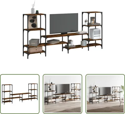 Obrázek produktu pro The Living Store TV skříňka kouřový dub 206,5x28,5x95 cm materiál na bázi dřeva