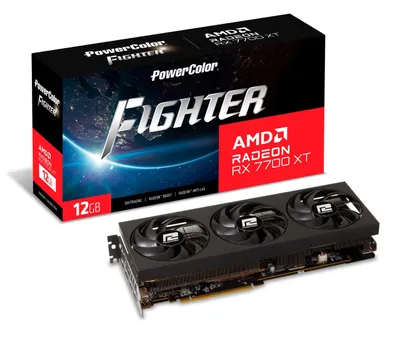 Obrázek produktu pro PowerColor RX 7700 XT 12G-F/OC, Radeon RX 7700 XT, 12 GB, GDDR6, 192 bit, 7680 x 4320 px, PCI Express 4.0