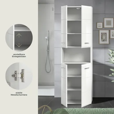 Produktbild von xonox.home Hochschrank breit Ice weiß Nachbildung 60x185x30 cm