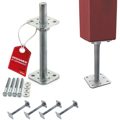 Produktbild von SOTECH Pfostenträger M24 80 x 80 x 250 mm feuerverzinkt – Einschlag-Bodenhülse (4 Stück)