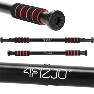 Produktbild von 4FIZJO Türreck 61,5-100 cm, Klimmzugstange, verstellbar, Stahl, schwarz-rot
