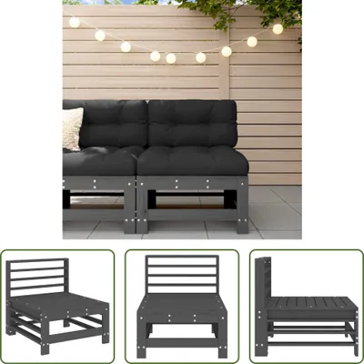 Produktbild von The Living Store Garten-Mittelsofa Grau Massivholz Kiefer