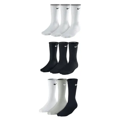 Produktbild von Nike YTH CTN Cush Crew 3er Pack Socken Sportsocken verschiedene Farben, Größe:S, Farbe:weiß/schwarz/grau