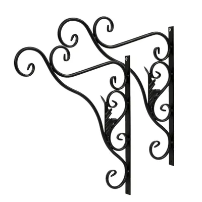 Produktbild von SWANEW 2 Stücke Haken Blumenampel Wandhaken Wandhalterung Gußeisen für Pflanzen Windspiele mit Schrauben Vogelfutterhäuschen Ca. 30 cm