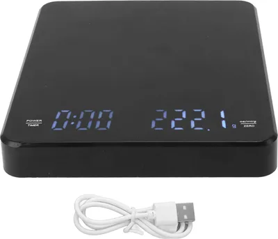 Productafbeelding van Koffie weegschaal met USB-opladen, automatische nulstelling, hoge nauwkeurigheid, LED-display en timer, geschikt voor het handmatig zetten van koffie