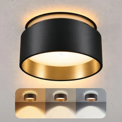 Produktbild von SSC-LUXon LED Einbau Deckenspot Sudara mit indirektem Licht inkl. LumiFLEX LED 4W warmweiß + neutralweiß + tageslicht  230V - Einbau Design Strahler Gold schwarz