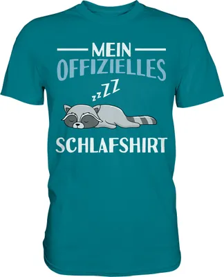 Produktbild von Offizielles Schlafshirt Nachthemd Schlafanzug Pyjama Waschbär T-Shirt – Diva Blue / S