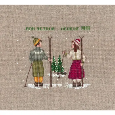 Zdjęcie produktu dla Zestaw do haftu krzyżykowego Le Bonheur des Dames "Dwie narciarki", wzór liczony, 14x12cm