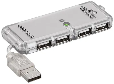 Obrázek produktu pro goobay 4-portový USB 2.0 Hi-Speed HUB/distributor šedý (1 blistr)