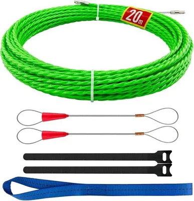 Zdjęcie produktu dla Linka napinająca – 20 m, średnica 4,5 mm – z 2 sprężynami prowadzącymi