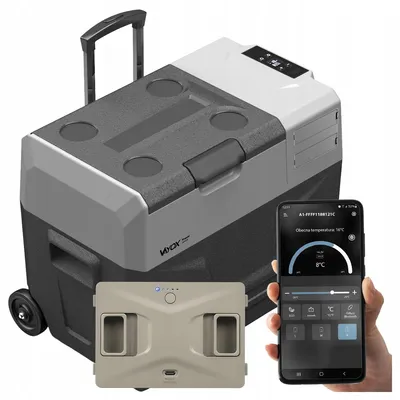 Produktbild von Set Vayox Kühlbox Elektrisch + Batterie VA-T40 Travel Series | 40L 60W | 230V/12V | Schwarz