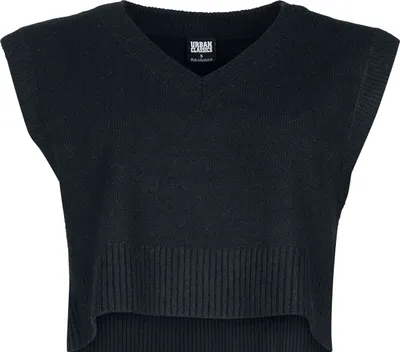 Productafbeelding van Urban Classics gebreide trui voor dames, model "Soft Knit Pullunder", kleur zwart, maat L