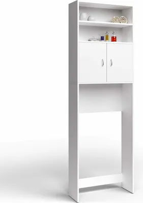 Produktbild von Badezimmermöbel, Waschmaschinenschrank, Weiß, 195 cm, Ego