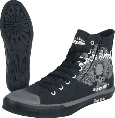 Produktbild von Rock Rebel by EMP Uni schwarze Sneaker mit Totenkopf-Print EU45