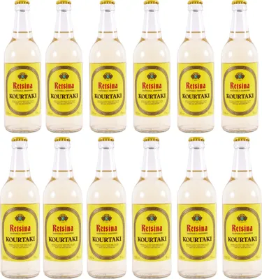 Produktbild von Retsina Kourtaki 12x 0,5l | Geharzter Weißwein aus Griechenland | 11% Vol.