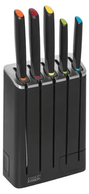 Immagine prodotto di Joseph Joseph Elevate™ Slimblock Set di coltelli a blocco da 5 pezzi con affilacoltelli rimovibile - Multicolore