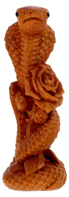 Produktbild von Handgeschnitzte Holzschlange Skulptur für Tischdekoration und Bauernhaus-Dekoration