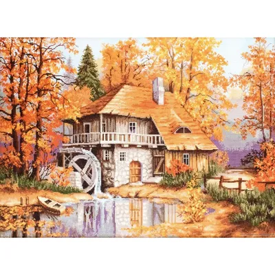 Produktbild von Luca-S Kreuzstich Set "Herbstliche Landschaft", Zählmuster, 52x37cm