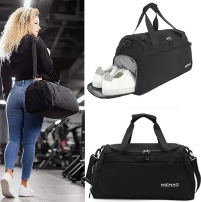 Produktbild von 3 in1 Reisetasche Trainingstasche Sporttasche Fitnesstasche Tragetasche Schultertasche Rucksack 30L Reisetasche mit Schuhfach
