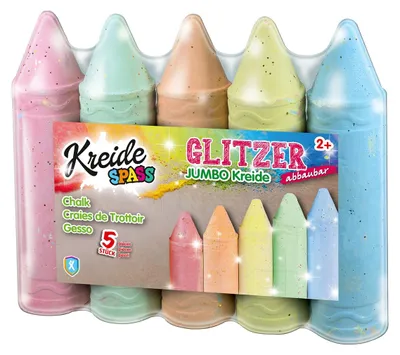 Obrázok produktu pre Pouličné kriedy L'Glitter Jumbo umývateľné 5 ks.