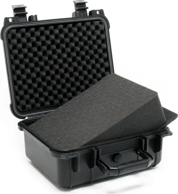 Produktbild von Wiltec Universalkoffer 35x29,5x15 cm schwarz, Schutzkoffer wasserdicht mit Druckausgleichsventil & anpassbaren Schaumstoffmatten