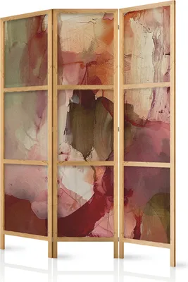 Zdjęcie produktu dla Parawan japoński Abstrakcje 135x172 cm 3-częściowy wielokolorowy