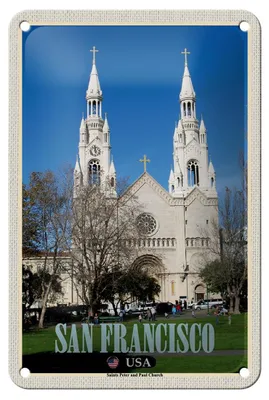 Produktbild von Blechschild Reise 12x18cm San Francisco Saints Peter and Paul Church