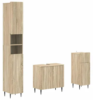 Immagine prodotto di Sistema di mobili da bagno componibile in 3 pezzi, realizzato in materiale composito di legno, modello ZWOLLE