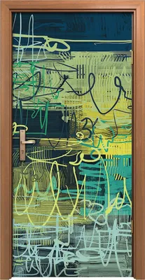 Produktbild von Türposter 90x200 cm Türaufkleber Türtapete Türfolie Klebefolie Ausdrucksstarke abstrakte Malerei