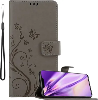 Produktbild von Cadorabo Hülle für Huawei MATE 30 PRO Schutz Hülle in Grau Schutzhülle Handy Hülle Etui Case Blumen Flower
