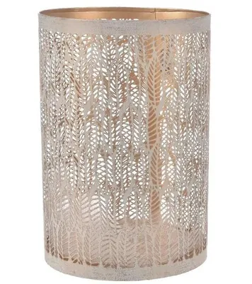 Produktbild von INDECOR Blatt-Kerzenleuchter 13 x 13 x 22 cm, Metall, beige/gold X13718