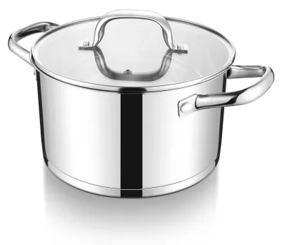 Immagine prodotto di Elzusha - Piano cottura a induzione in acciaio inossidabile con coperchio in vetro, capacità 4,7 litri, diametro 22 cm