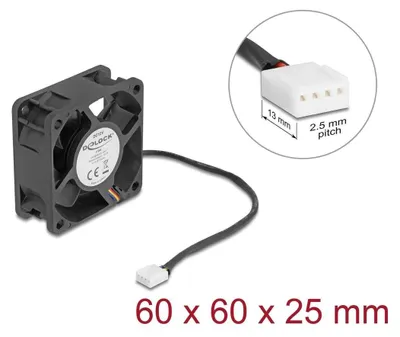 Obrázok produktu pre DeLOCK 67295, Ventilátor, 6 cm, 0,38 m³/h, Čierna