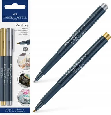 Produktbild von FABER-CASTELL Metallic Marker GOLD SILBER 2 Stück